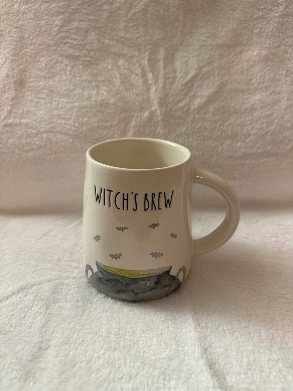 Witch's Brew Rea Dunn Ceramic Mug - Cream with Black & Green Accent